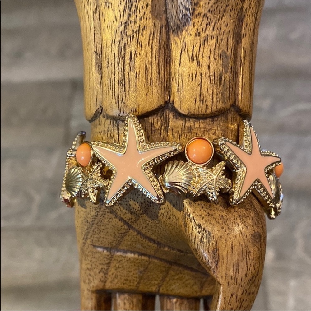 Coastal Starfish & Shell Gold Bracelet MOVING SALE